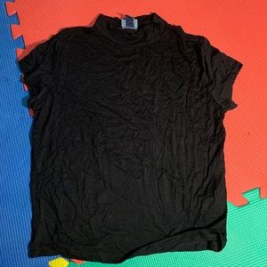 Black mock turtleneck tee